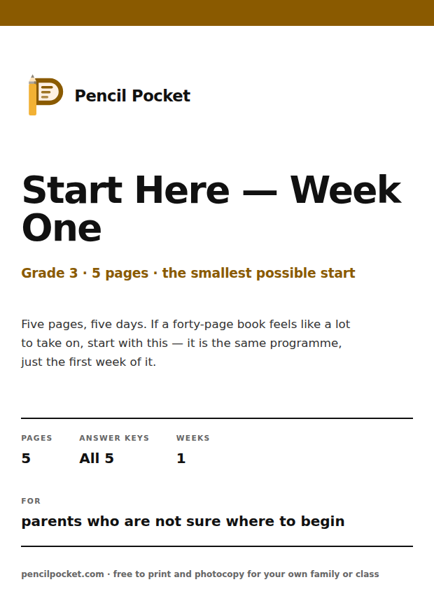 Cover of Start Here — Week One
